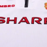 1998-1999 Man Utd White Kids Retro Soccer Jersey