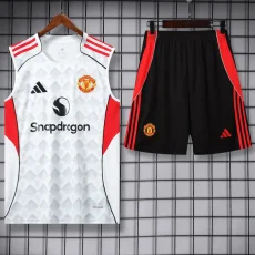 25-26 Man Utd White Tank top and shorts suit