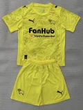 25-26 Derby County Yellow GoalKeeper Kids Soccer Jersey