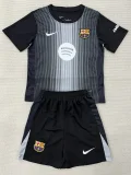 25-26 BAR Black Goalkeeper Kids Soccer Jersey
