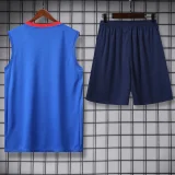 2025-26 PSG Blue red Tank top and shorts suit