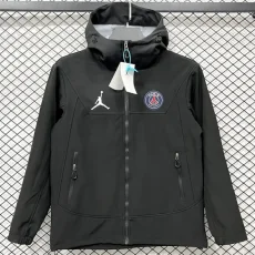 2025-26 PSG Jordan Black Outdoor Jackets #L6607软料