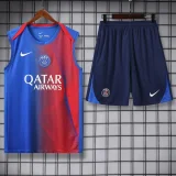2025-26 PSG Blue red Tank top and shorts suit