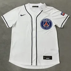 25-26 PSG White Casual Edition Baseball Jersey