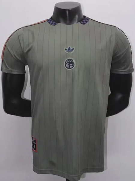 2025-26 Bayern Green Grey Casual Edition Player Version Training shirts