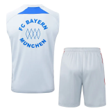 2025-26 Bayern Grey Tank top and shorts suit #D25114