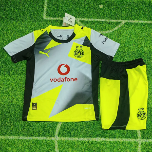 2025-26 Dortmund Away Kids Soccer Jersey