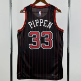 25-26 BULLS PIPPEN #33 Black Top Quality Hot Pressing NBA Jersey (Trapeze Edition) 飞人版