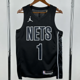 22-23 NETS RUSSELL #1 Black Top Quality Hot Pressing NBA Jersey (Trapeze Edition) 飞人版