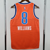 OKC Thunder WILLIAMS #8 Orange Top Quality Hot Pressing NBA Jersey (Trapeze Edition) 飞人版