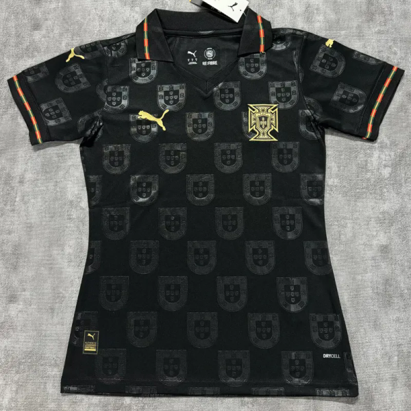 25-26 Portugal Black Women Soccer Jersey (女)