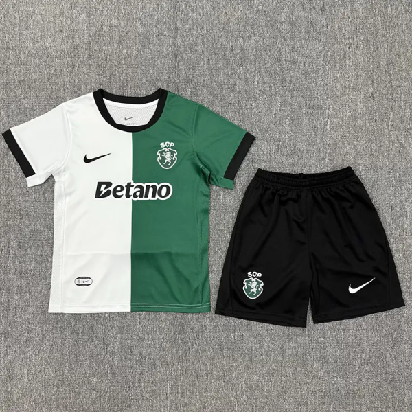 25-26 Sporting Lisbon White Green Kids Soccer Jersey
