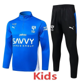 25-26 Al-Hilal Blue Kids Half Pull Tracksuit #E25169(童装)(半拉链)
