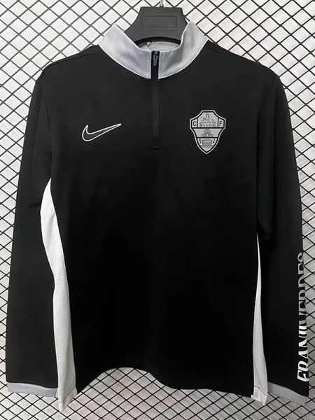 25-26 Elche CF Black Half Pull Sportswear Top #半拉上衣