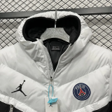 25-26 CV003 PSG Jordan White Black Hooded Cotton Coat #棉衣