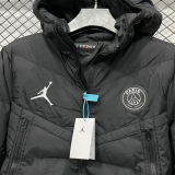 25-26 CV003 PSG Jordan Black Hooded Cotton Coat #棉衣