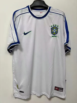 1998 Brazil White Retro Soccer Jersey