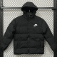 25-26 XD9901 NK Black Hooded Cotton Coat #棉衣