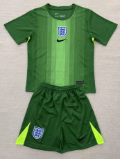 2025 England Green Goalkeeper Kids Soccer Jersey