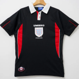 1998 England Black Retro Soccer Jersey