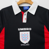 1998 England Black Retro Soccer Jersey