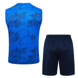 25-26 France Fancy blue Tank top and shorts suit #D25136