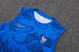 25-26 France Fancy blue Tank top and shorts suit #D25136