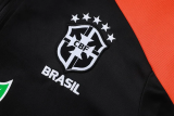 25-26 Brazil Black Half Pull Tracksuit #B25131(半拉链)