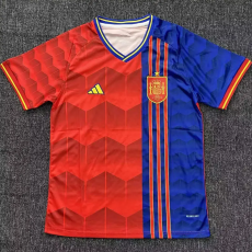 2025 Spain Red Blue Special Edition Fans Soccer Jersey