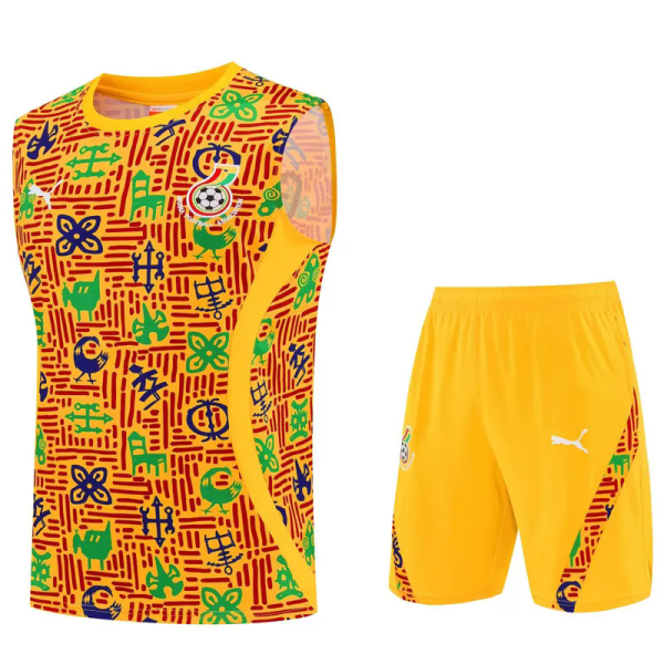 25-26 Ghana Yellow Tank top and shorts suit