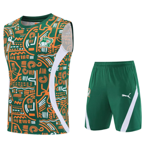 25-26 Ivory Coast Green Tank top and shorts suit