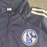 25-26 Schalke 04 Black Half Pull Tracksuit (Pants Have Pocket)(半拉链)