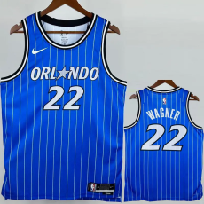25-26 Magic WAGNER #22 Blue Top Quality Hot Pressing NBA Jersey(条纹)