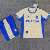 25-26 Marseille Earthy Yellow Kids Soccer Jersey