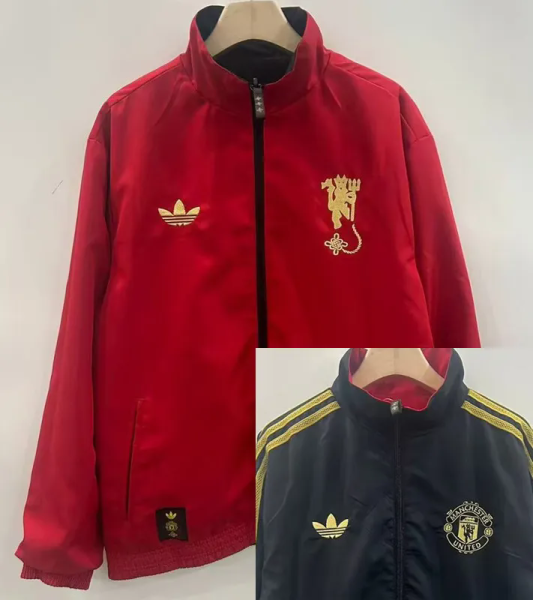 25-26 Man Utd Black & Red Double Sided Windbreaker (双面风衣)