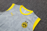 25-26 Dortmund Light gray Tank top and shorts suit #D25234
