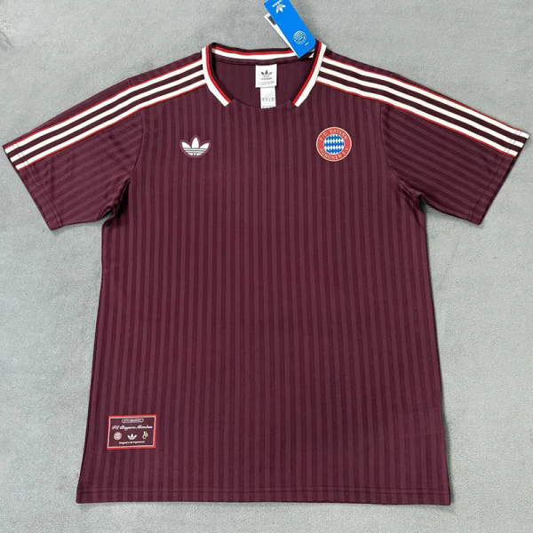 25-26 Bayern Brown Red Casual Edition Training Shirts