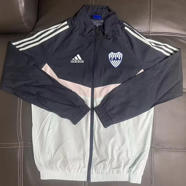 25-26 Boca Juniors Black White Windbreaker