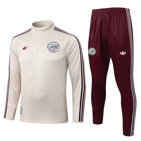 25-26 Ajax Beige Half Pull Tracksuit #B2595(半拉链)
