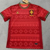 25-26 Brazil Red Special Edition Training shirts (Print Personalized AD) (圆领)