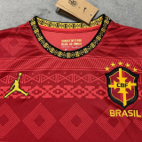 25-26 Brazil Red Special Edition Training shirts (Print Personalized AD) (圆领)
