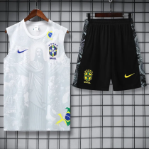 25-26 Brazil White Tank top and shorts suit