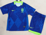 25-26 Brazil Away Kids Soccer Jersey