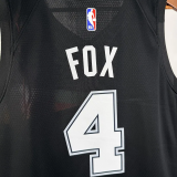 25-26 SA Spurs FOX #4 Black City Edition Top Quality Hot Pressing NBA Jersey (V领）