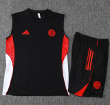 25-26 Bayern Black Tank top and shorts suit #D2557