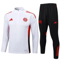 25-26 Bayern White Half Pull Tracksuit #B2530(半拉链)