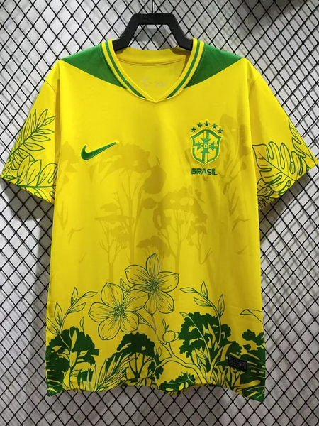26-27 Brazil Yellow Special Edition Training shirts 花图