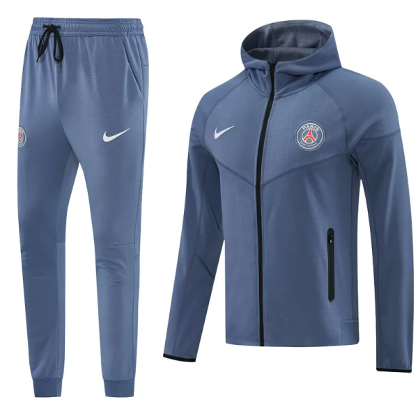 26-27 PSG Gray blue Hoodie Jacket Tracksuit #01