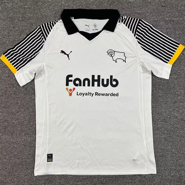 25-26 Derby County Home Fans Soccer Jersey