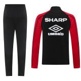 25-26 Man Utd Black Jacket Tracksuit #02